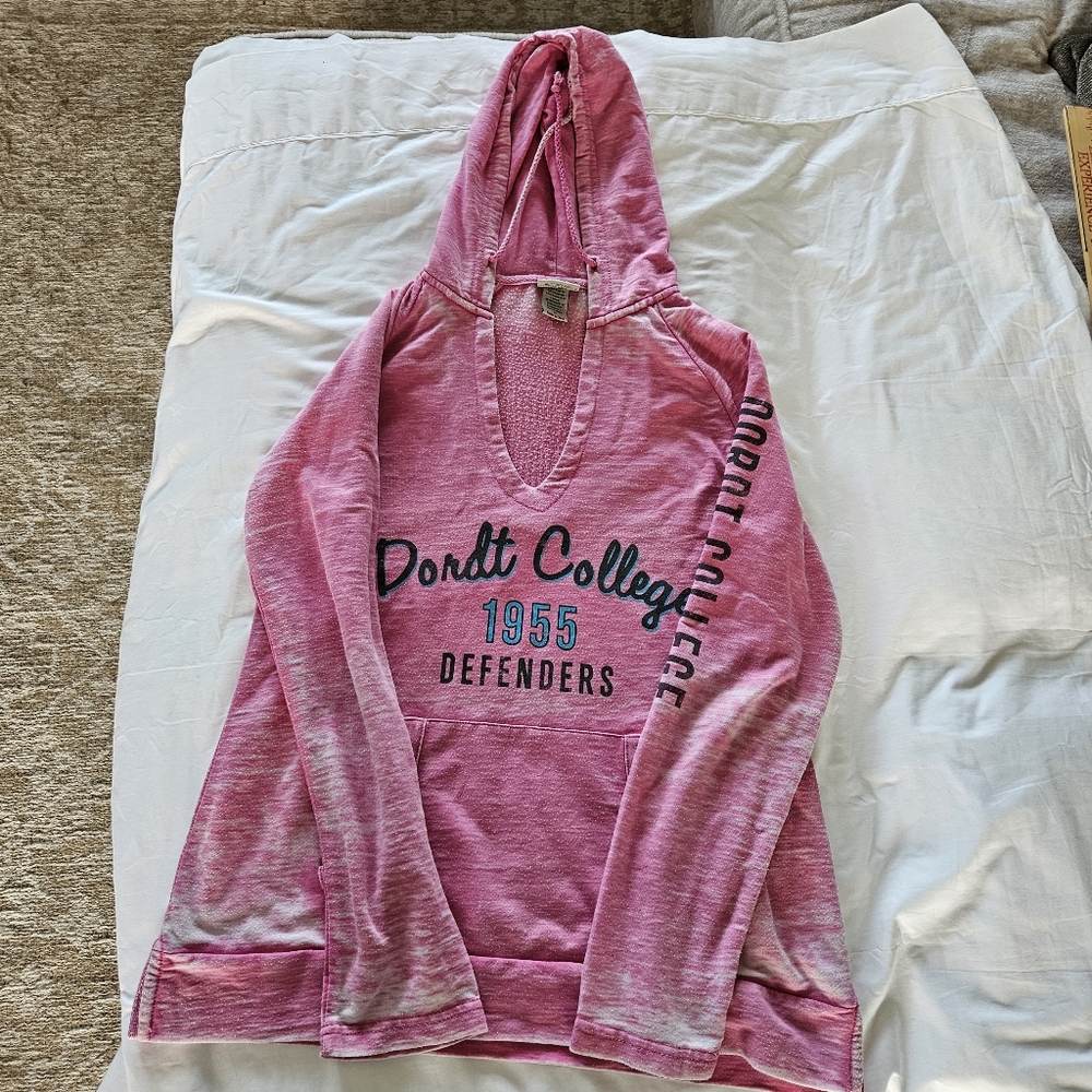 ❌️❌️SOLD❌️❌️Dordt College University Womens Medium Pink Pullover Hoodie - Picture 2 of 12